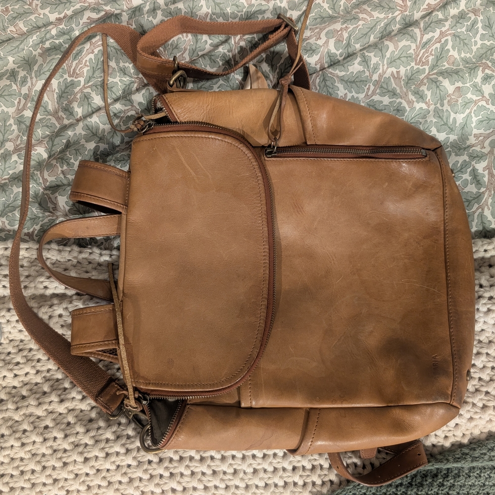 GENUINE LEATHER Azaria Luxe La Mère Original Backpack Diaper Bag - Picture 6 of 6